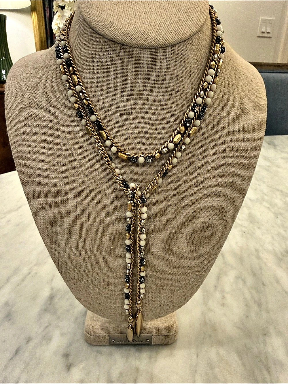 Stella & Dot Zoe Lariat Necklace & White